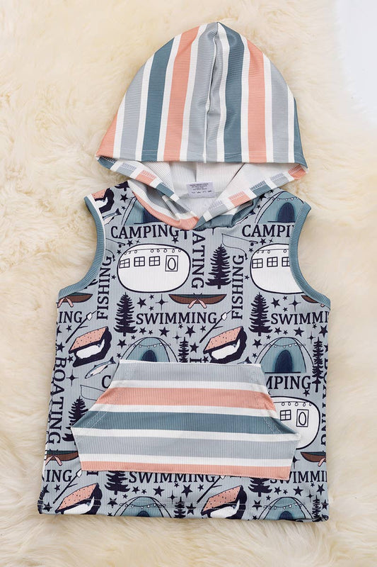 SWIMMING, CAMPING-MULTI PRINTED BOYS SHIRT