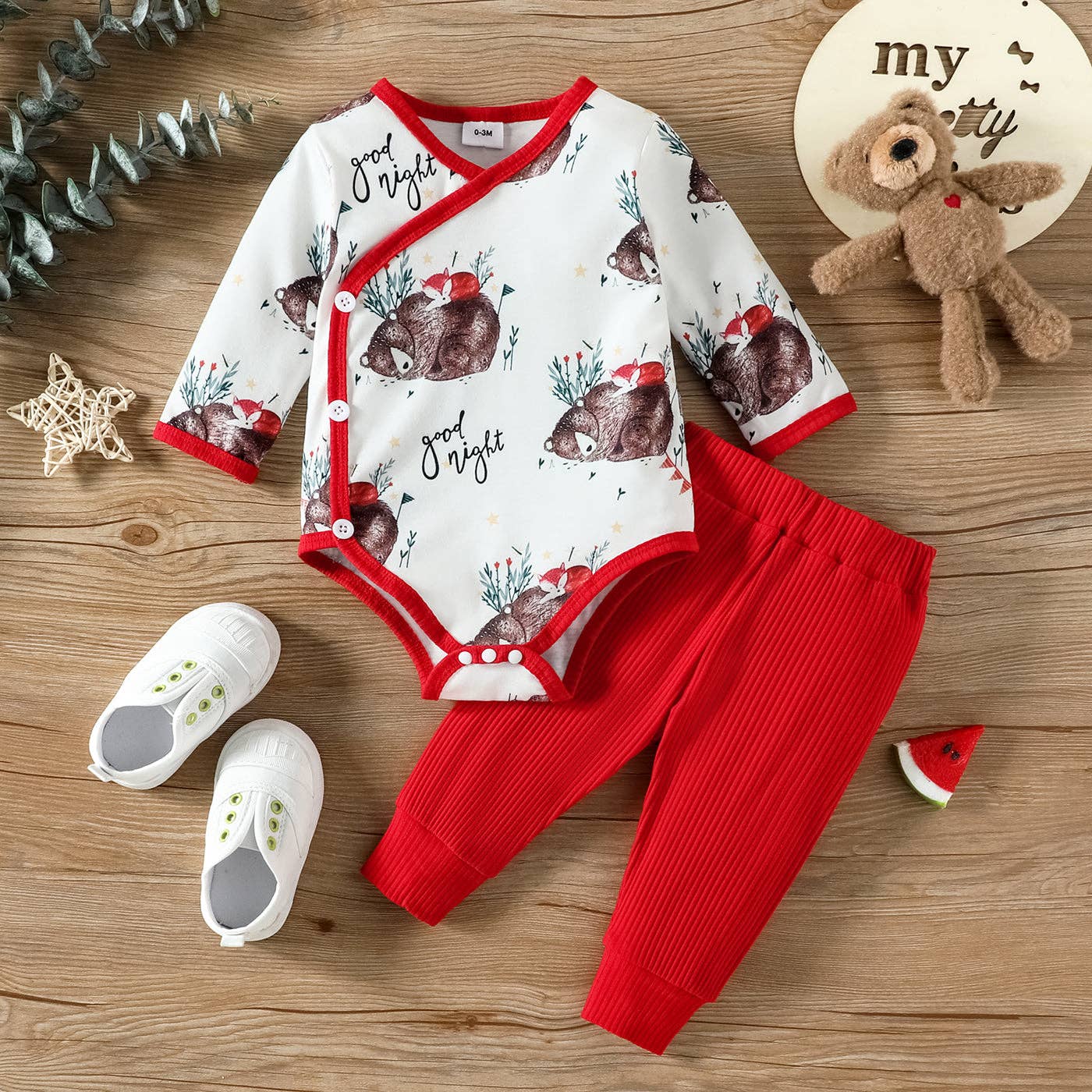 2pcs Baby Pants and Romper Set