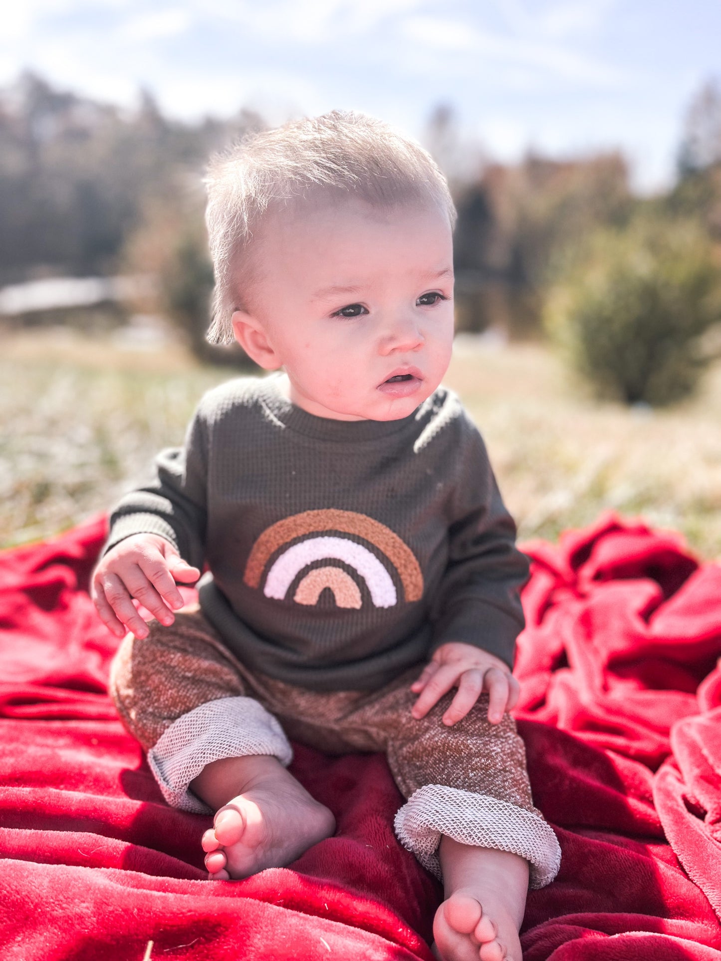 Rainbow Long-sleeve Pullover Sweatshirt